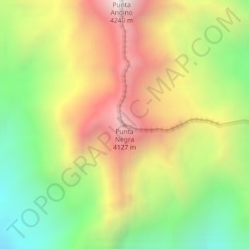 Mappa topografica Punta Negra, altitudine, rilievo