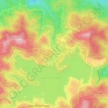 Mappa topografica North Shore, altitudine, rilievo