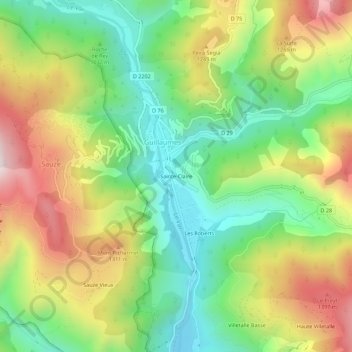 Mappa topografica Sainte-Claire, altitudine, rilievo