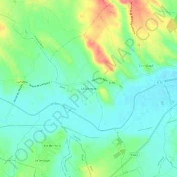 Mappa topografica La Garrigue, altitudine, rilievo