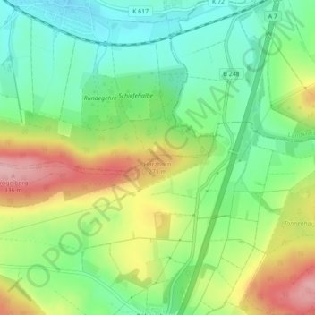 Mappa topografica Harzhorn, altitudine, rilievo