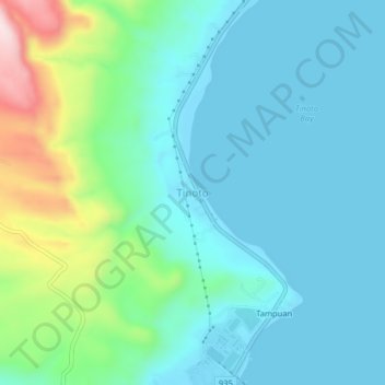 Mappa topografica Tinoto, altitudine, rilievo