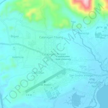 Mappa topografica Calatagan Proper, altitudine, rilievo
