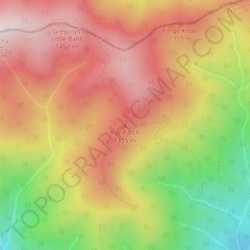 Mappa topografica Rye Patch, altitudine, rilievo
