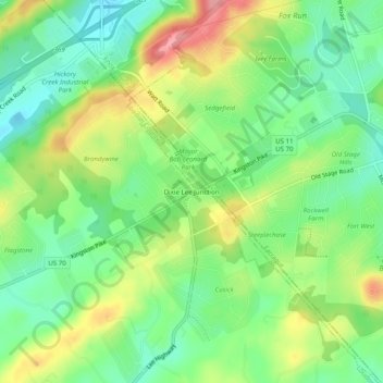 Mappa topografica Dixie Lee Junction, altitudine, rilievo