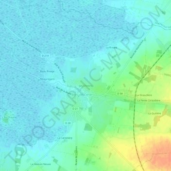 Mappa topografica Les Chirons, altitudine, rilievo