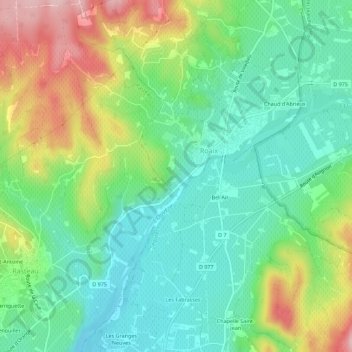 Mappa topografica Le Bosquet, altitudine, rilievo