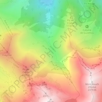 Mappa topografica Casiérens, altitudine, rilievo