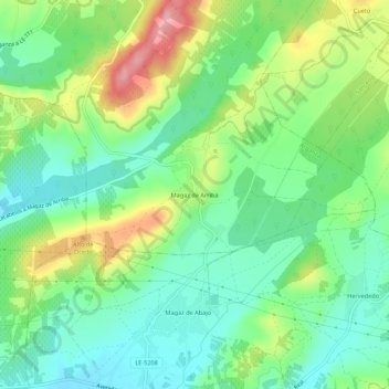 Mappa topografica Magaz de Arriba, altitudine, rilievo