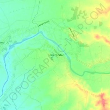 Mappa topografica Peñaranda, altitudine, rilievo