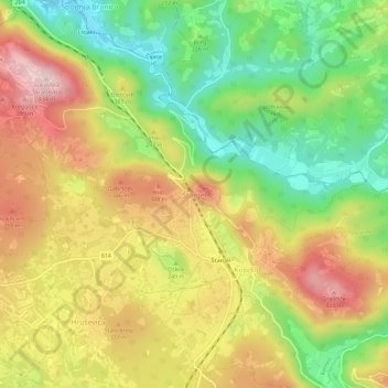 Mappa topografica Štanjel, altitudine, rilievo