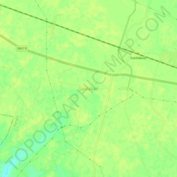 Mappa topografica Saidabad, altitudine, rilievo