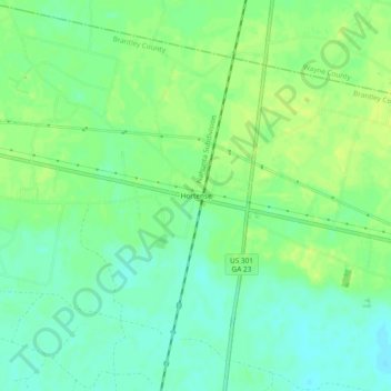Mappa topografica Hortense, altitudine, rilievo