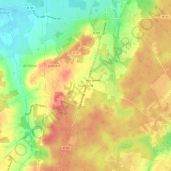 Mappa topografica Fausse Porée, altitudine, rilievo