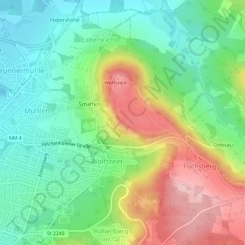 Mappa topografica Neumarkt-Blick, altitudine, rilievo