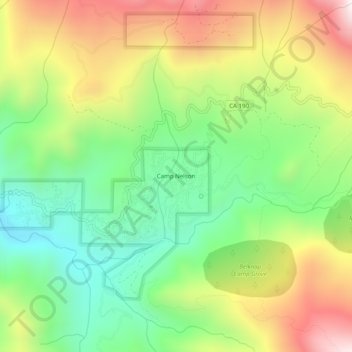Mappa topografica Camp Nelson, altitudine, rilievo