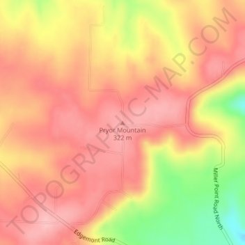 Mappa topografica Cleburne County, altitudine, rilievo