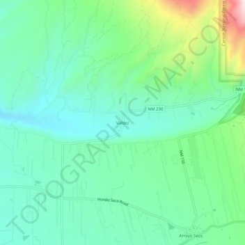Mappa topografica Valdez, altitudine, rilievo