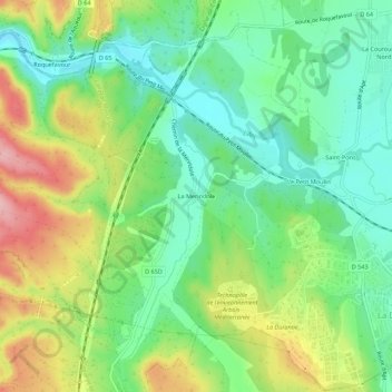 Mappa topografica La Merindole, altitudine, rilievo