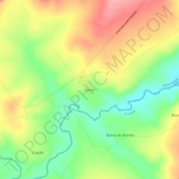 Mappa topografica Gatos, altitudine, rilievo
