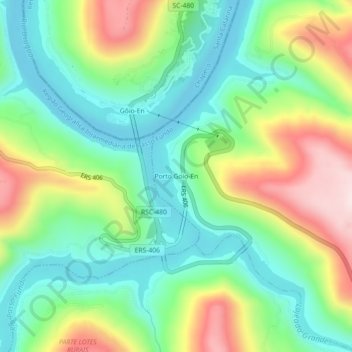 Mappa topografica Porto Goio-En, altitudine, rilievo