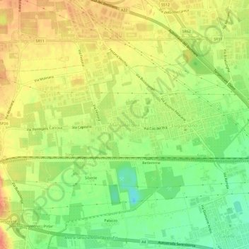 Mappa topografica Mancalacqua, altitudine, rilievo