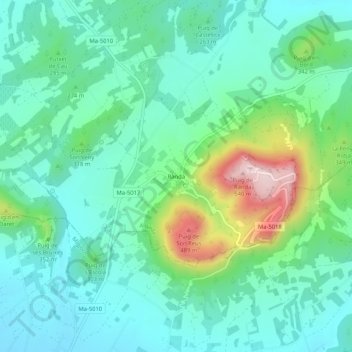 Mappa topografica Randa, altitudine, rilievo