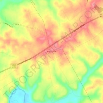Mappa topografica Black Gnat, altitudine, rilievo