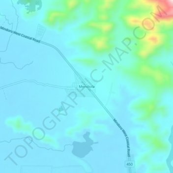 Mappa topografica Mendiola, altitudine, rilievo