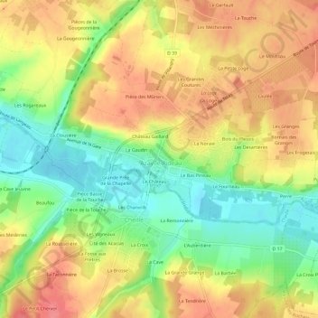 Mappa topografica Le Bourg, altitudine, rilievo