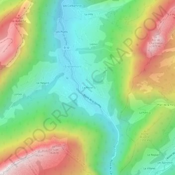 Mappa topografica La Pesse, altitudine, rilievo