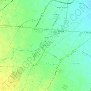 Mappa topografica Prunaro, altitudine, rilievo