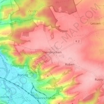 Mappa topografica Steinbrücken, altitudine, rilievo
