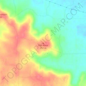 Mappa topografica Flat Rock, altitudine, rilievo