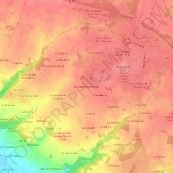 Mappa topografica La Haute Moisonnais, altitudine, rilievo