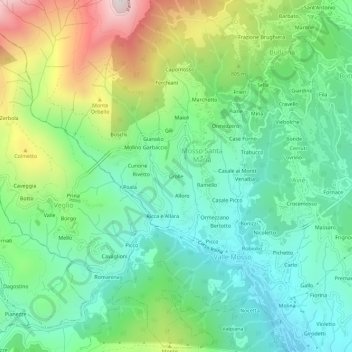Mappa topografica Crolle, altitudine, rilievo