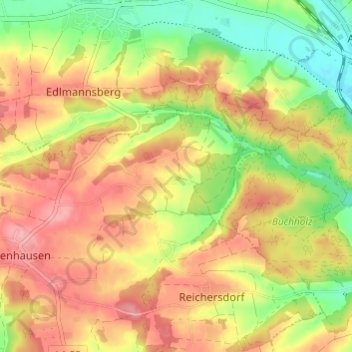 Mappa topografica Hack, altitudine, rilievo