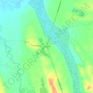 Mappa topografica Cowdrey, altitudine, rilievo