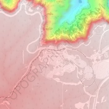 Mappa topografica Grand Canyon Village, altitudine, rilievo