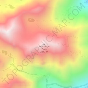 Mappa topografica Kearsarge Peak, altitudine, rilievo