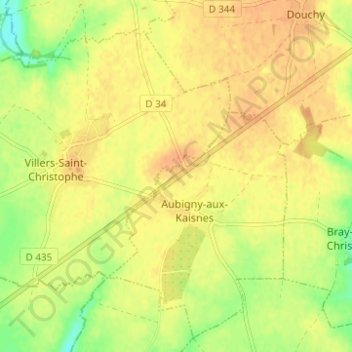 Mappa topografica La Guinguette, altitudine, rilievo