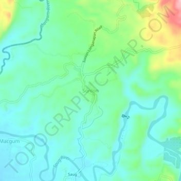 Mappa topografica Sonlon, altitudine, rilievo