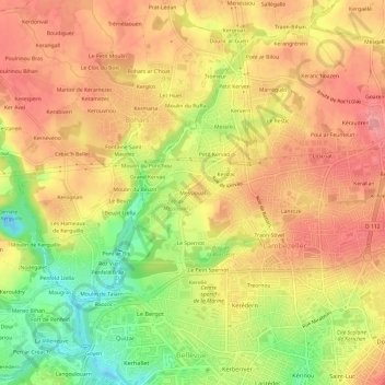 Mappa topografica Messioual, altitudine, rilievo