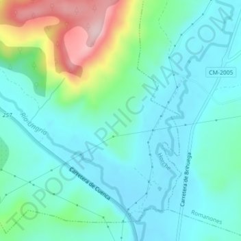 Mappa topografica La Pobeda, altitudine, rilievo
