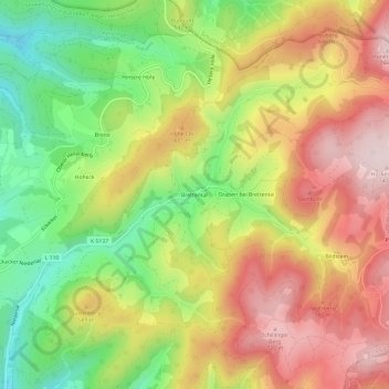 Mappa topografica Brettental, altitudine, rilievo