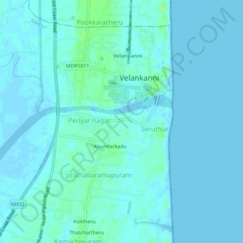 Mappa topografica Kidangu, altitudine, rilievo