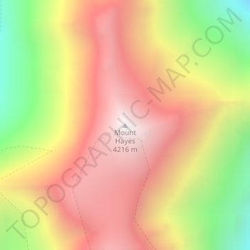 Mappa topografica Mount Hayes, altitudine, rilievo