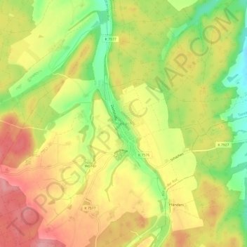 Mappa topografica Haslach, altitudine, rilievo