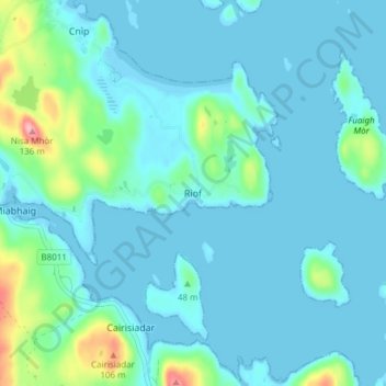 Mappa topografica Reef, altitudine, rilievo