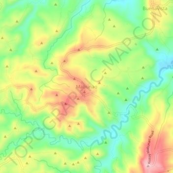 Mappa topografica Mabunao, altitudine, rilievo